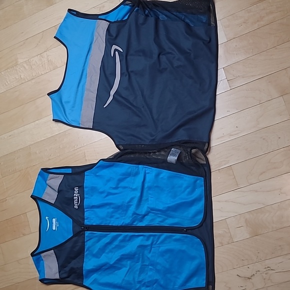 Amazon Other Lot Of 2 Amazon Worker Vest Blue With Reflectora Size